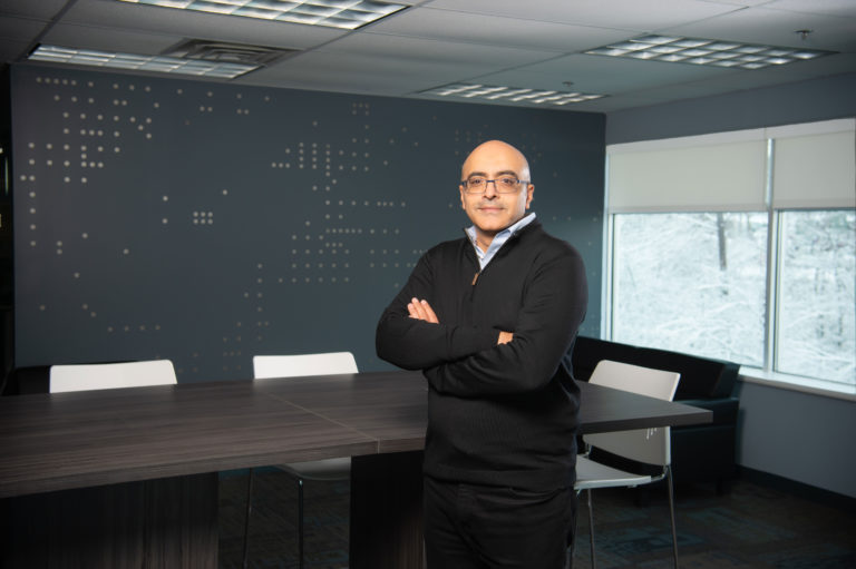 Guru Pai, Privafy CEO, standing